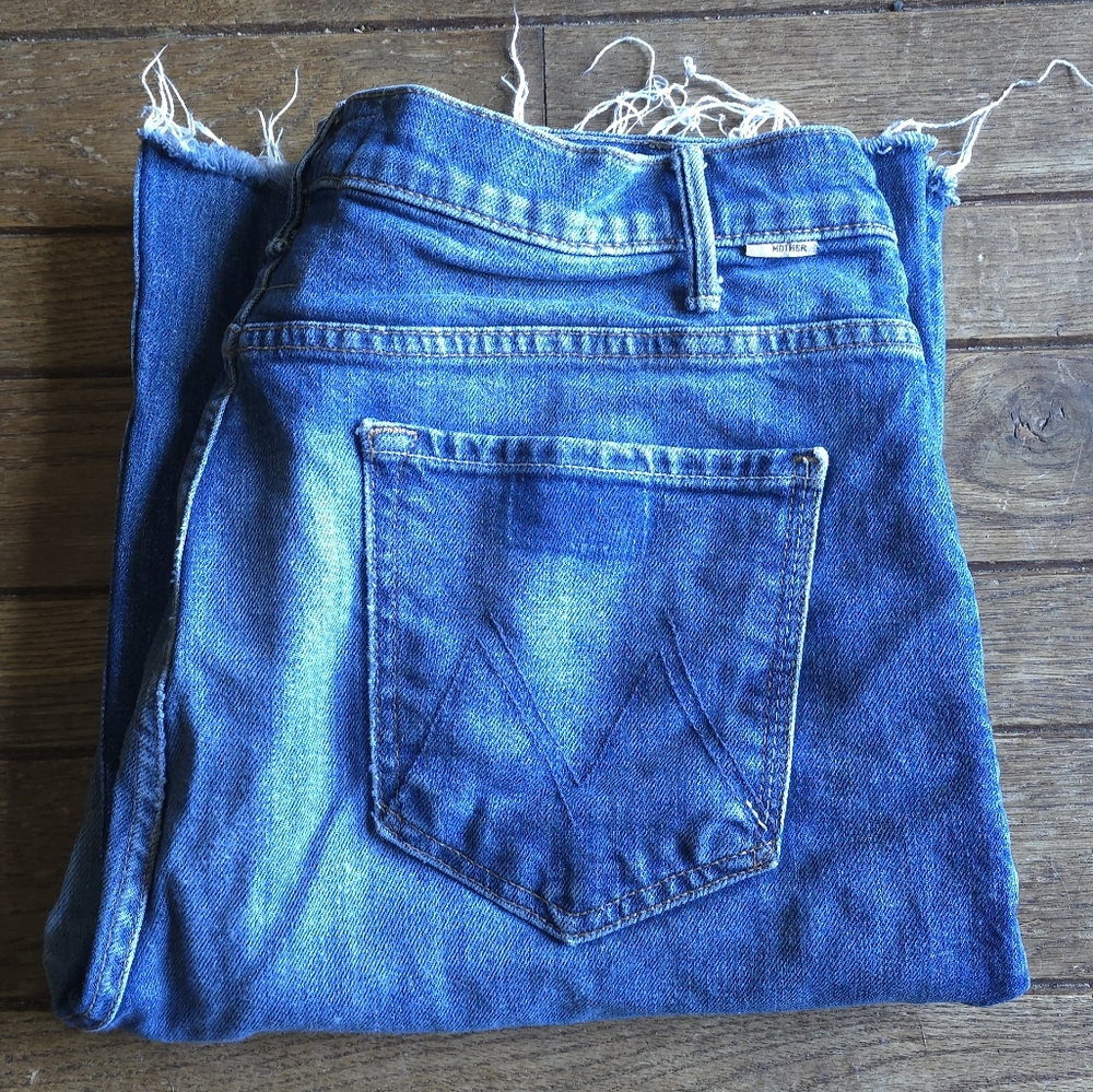 Mother Superior The Hustler Roller Heel Fray Perfect Drug Jeans